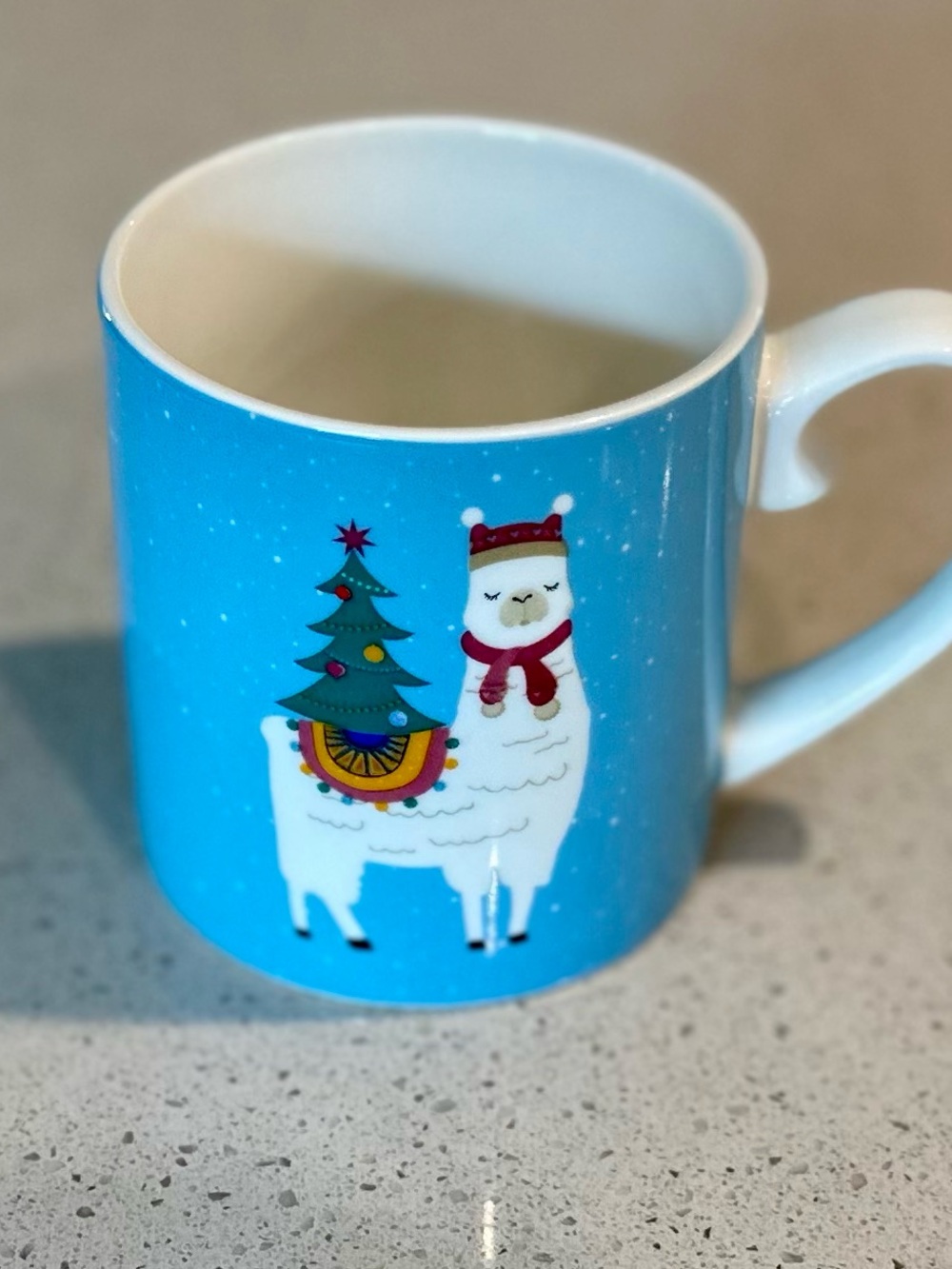 Blue Llama Holiday Ceramic Mug